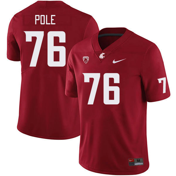 Washington State Cougars #76 Esa Pole College Football Jerseys Stitched Sale-Crimson